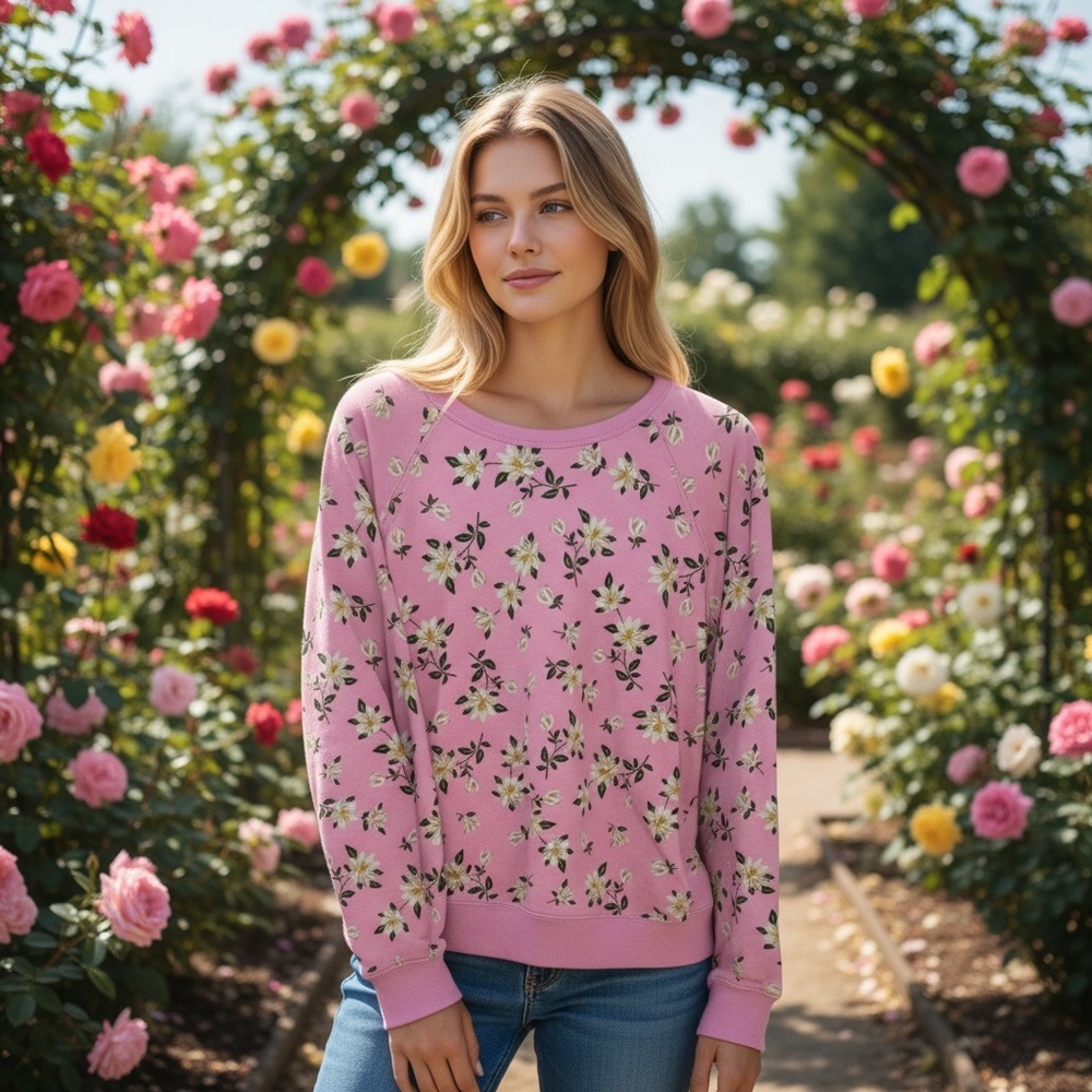 Draper James Pink Sweater with Floral Design - Picture 5 of 9